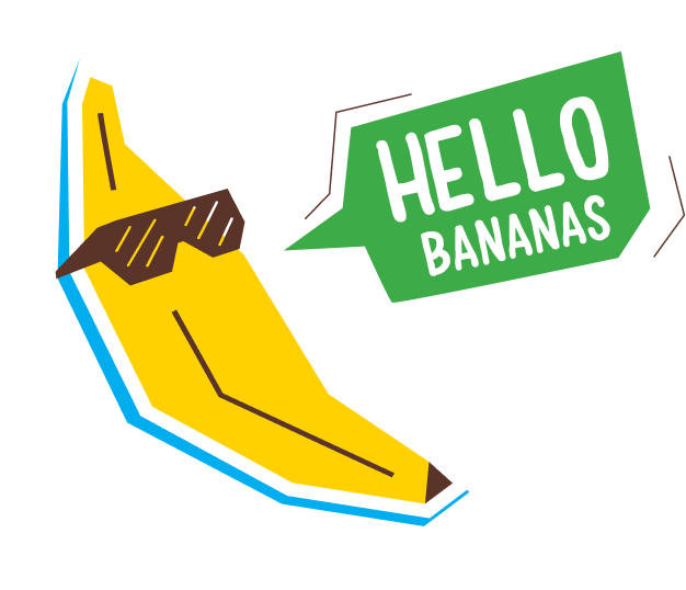 Banana con gafas
